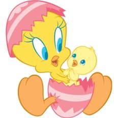 tweety with egg and chick