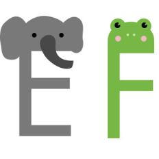 alphabet learning craft - e and f