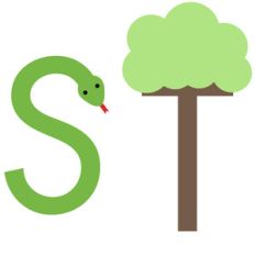 alphabet learning craft - s and t