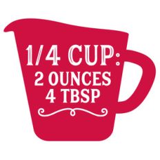 measurement conversion 1/4 cup