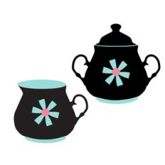 sugar bowl and creamer