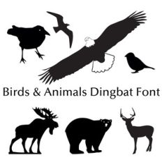 birds and animals dingbat font