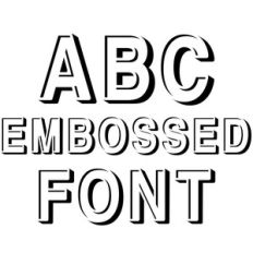 embossed font