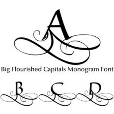 big flourished capitals monogram font