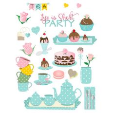 afternoon party planner stickers