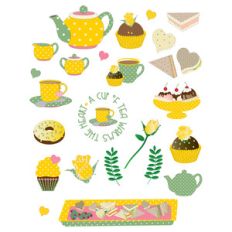 tea party planner stickers