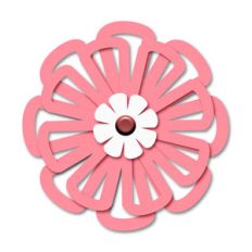 layered outline cutout flower