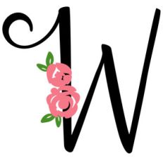cursive floral monogram w