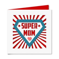 super mom cutout card