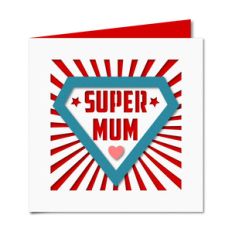 super mum cutout card