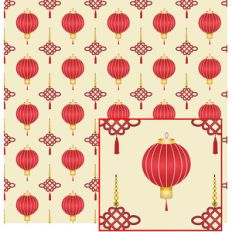 chinese knot and lantern pattern