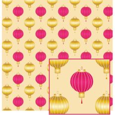 pink and gold chinese lantern pattern