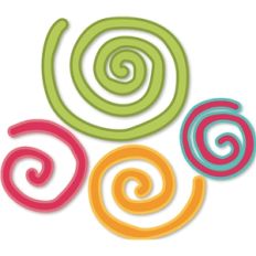 4 cartoon swirls