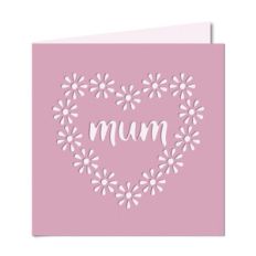 mum word heart wreath cutout card