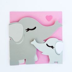 mommy and me menagerie - elephant card