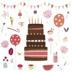 birthday cake stickers