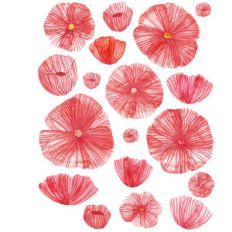 watercolor poppies stickers