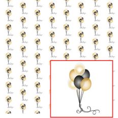 black and gold balloon pattern