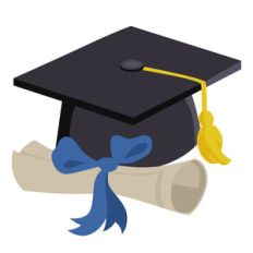 graduation cap and diploma