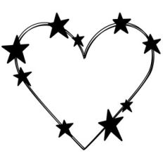 star heart doodle frame