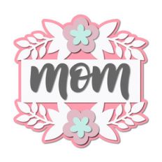 mom word floral