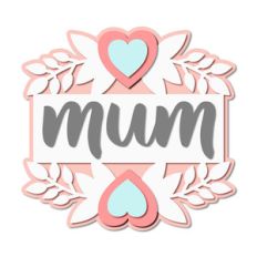 mum word floral heart