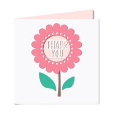 'thank you' flower cutout card