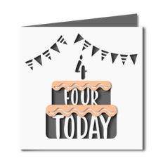 4 today cake cutout birthday card