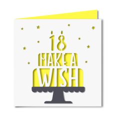 'make a wish' 18 birthday card