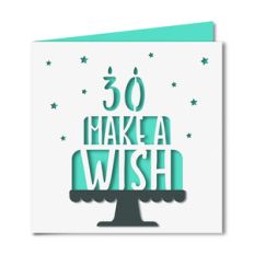 'make a wish' 20 birthday card