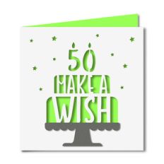 'make a wish' 50 birthday card