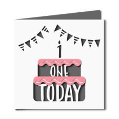 1 today birthday card