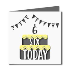 6 today cake cutout birthday card