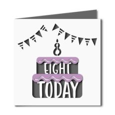 8 today cake cutout birthday card