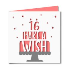 'make a wish' 16 birthday card