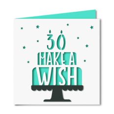 'make a wish' 30 birthday card