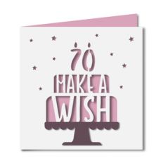 'make a wish' 70 birthday card