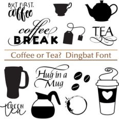 coffee or tea dingbat font