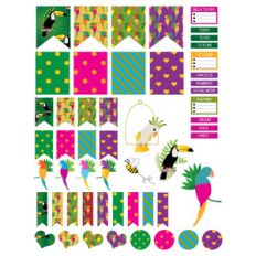 bird-themed planner stickers