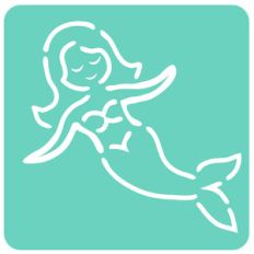 mermaid stencil card