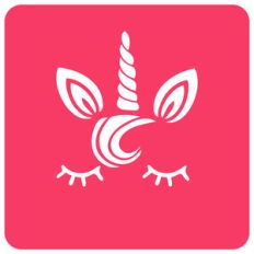 unicorn face stencil card