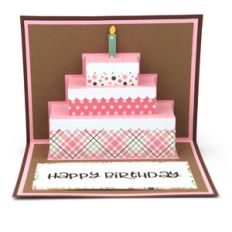 3 tier birthday cake pop up card