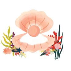 seashell with pearl