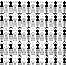 black and white dressform pattern