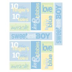 baby boy word stickers