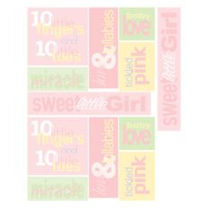 baby girl word stickers