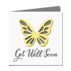 butterfly cutout 'get well' card