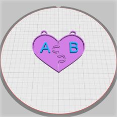 best friends customizable heart pendant