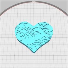 heart box lid with damask pattern lid