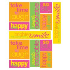 happy word stickers